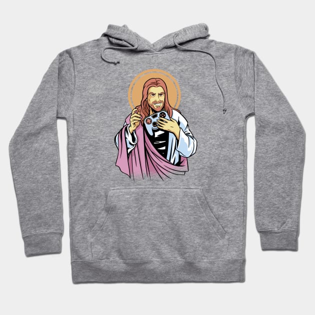 Game On, Jesus! A Fun Twist on Gaming and Religion! Hoodie by Life2LiveDesign